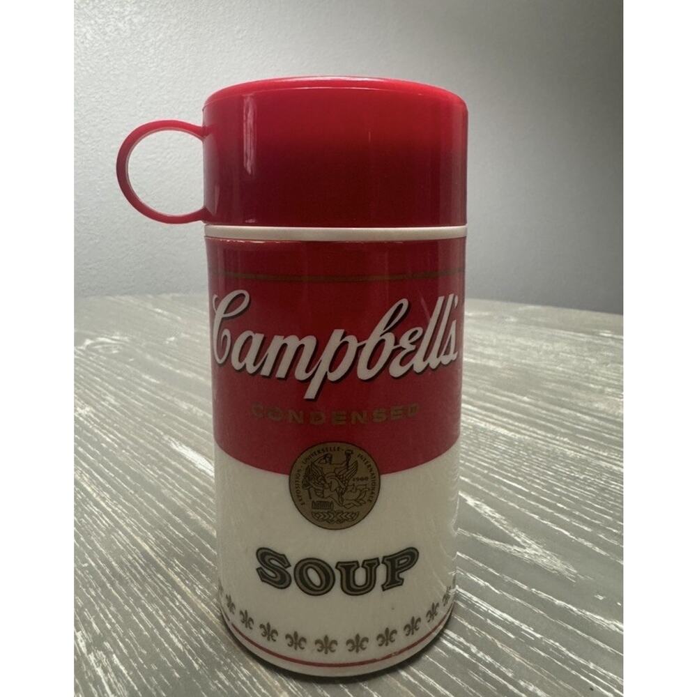 Vintage Original 1998 Campbell's Soup Can-Tainer Lid Red White Hot Soup Carrier